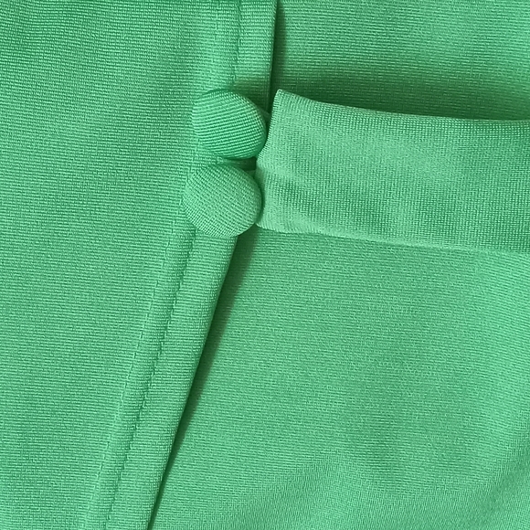 Midi Bodycon Green Metamorphosis Girl Ruffle Sleeve Dress Size LX. - Picture 9 of 10